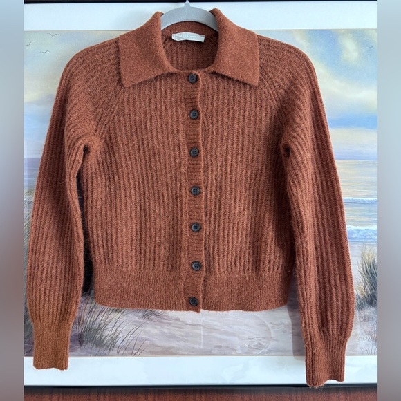 Everlane Sweaters - Everlane The Alpaca Collared Cardigan in Rosewood - Size XS